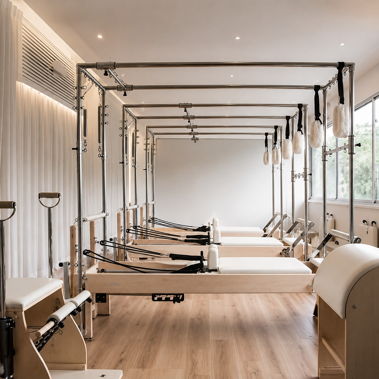Detalhe de equipamentos de Pilates